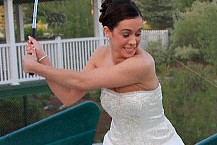 Bride on Golf Course, Wedding Ceremonies in Williston, VT